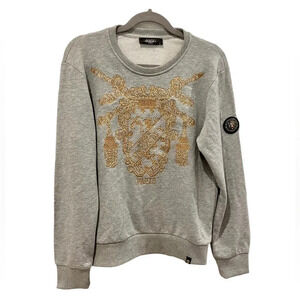 AVENUE George V Paris Sweatshirt Grey with Rhinestones Men’s M